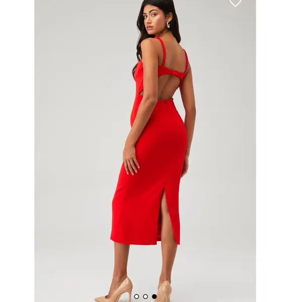 Bardot Women’s Vienna Fire Red Midi‎ Dress Small $139 - Image 3