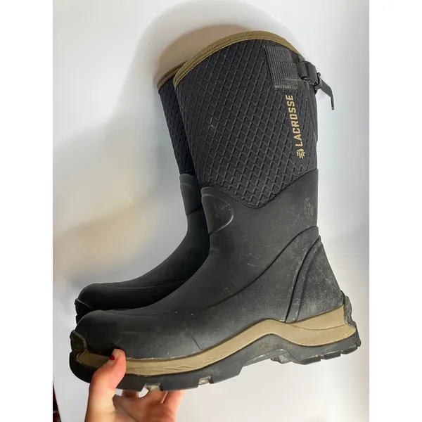 Lacrosse Alpha Thermal 14" Boots Womens 10 Black Tan Rubber Neoprene Hunting‎ - Image 3
