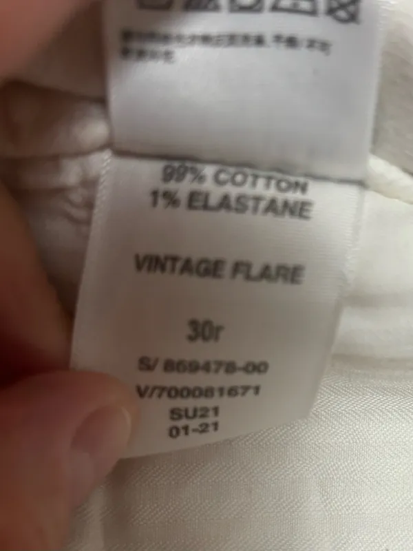 Gap Women’s Vintage Flare High Rise Raw Hem Stretch White Size 10 Regular - Image 7