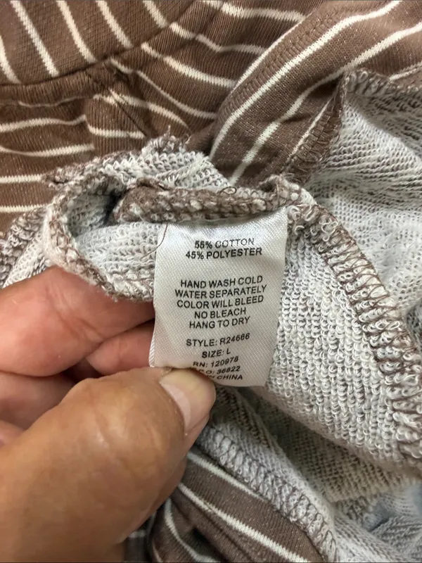 entro Taupe & White Striped Half-Zip Romper - Image 11