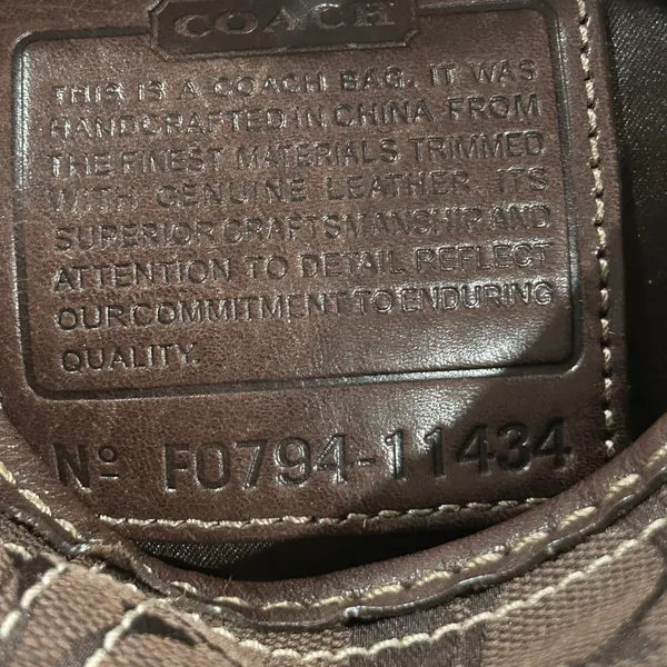 Coach Brown Leather and Canvas Shoulder Bag - Image 14