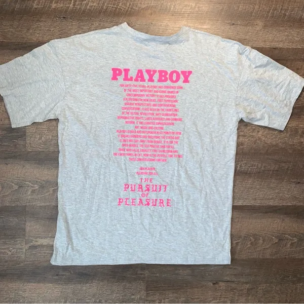Playboy x Misguided Mission Statement T- Shirt Dress Grey/ Pink New with Tags - Image 8