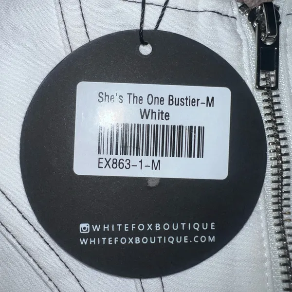 White Fox Boutique White Bustier with Zipper - Image 4