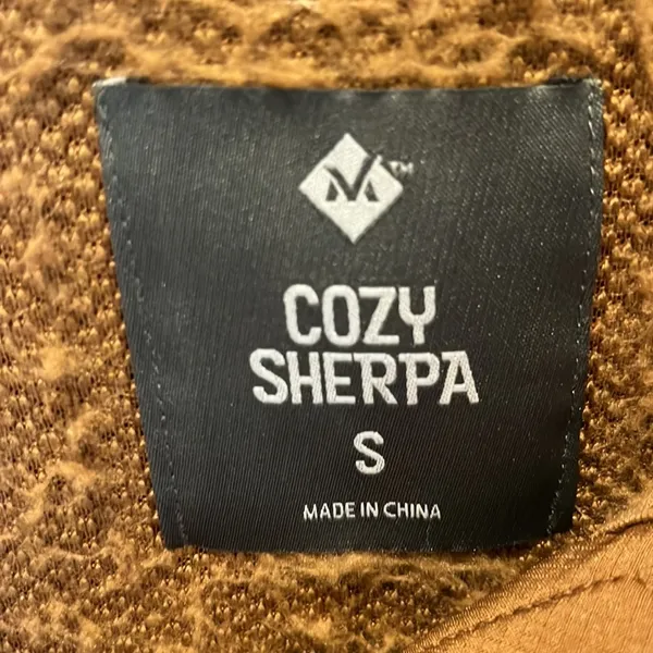 Cozy Sherpa Jacket Brown Fleece Womens Small - Image 5