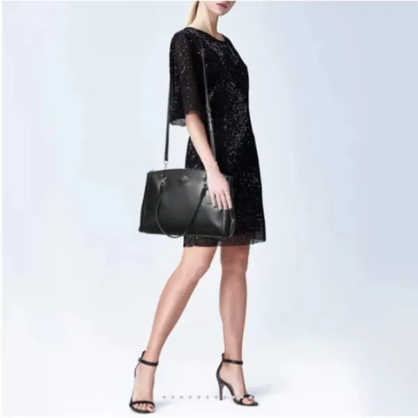 Coach Christie Carryall Tote Handbag Purse Crossgrain Leather Crossbody Strap - Image 2