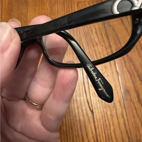 Salvatore Ferragamo FRAMES EYEGLASSES Glasses Black Silver Luxury VTG #2570 135 - Image 5