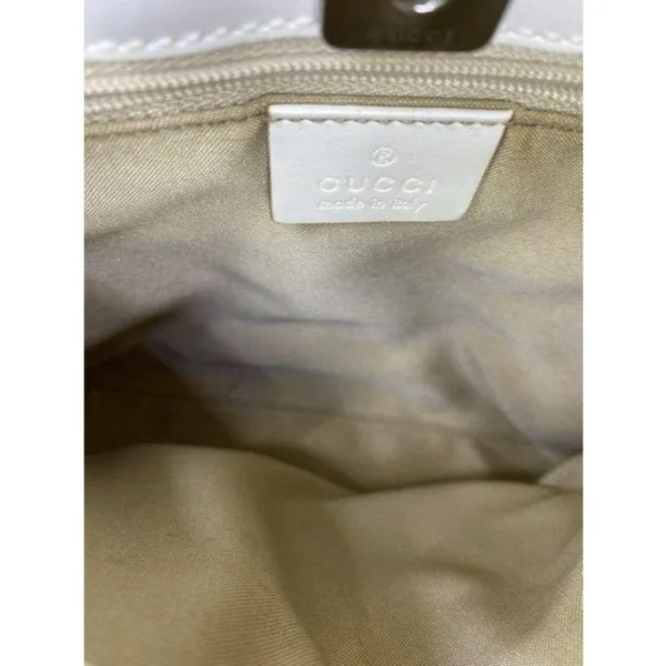gucci vintage white jacquard fabric shoulder bag - Image 10