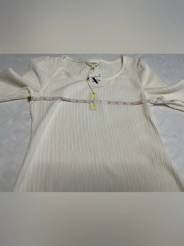 Madewell Max Studio London Cream Textured Ribbed Top NWT Size Small - Image 3
