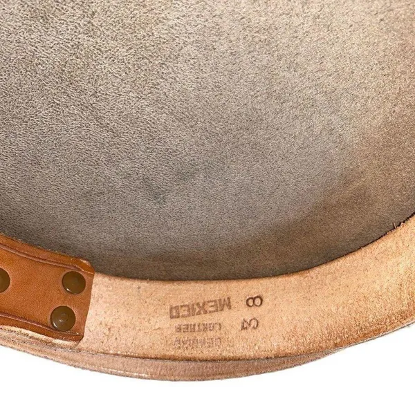 Genuine Leather Retro Indie Brown embossed design snap button attachment size 38 - Image 9