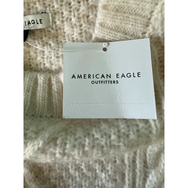 American Eagle Sweater Womens Size S White Long Tunic Crew Neck Oversized NWT - Image 10