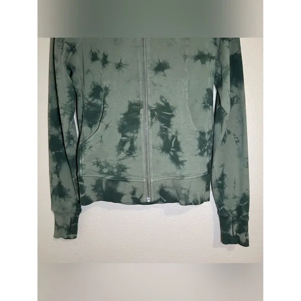 Lululemon Scuba Light Cotton Fleece Shibori Green Full Zip Hoodie Women’s Size 4 - Image 5