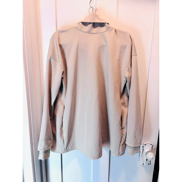 Nike Womens Medium Dri-FIT Crossover Cowl Neck Pullover Hoodie Sweatshirt Beige - Image 3