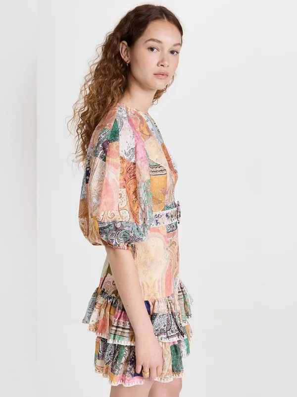 Zimmermann Anneke Ruffle Hem Mini Dress | Size 2 - Image 3