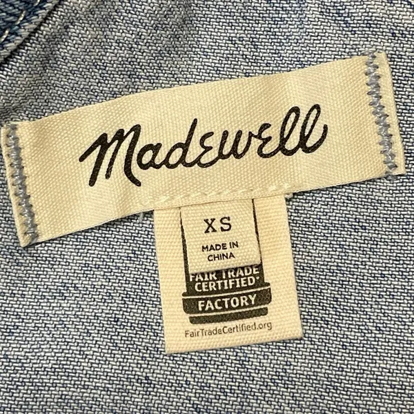 Madewell Women's Blue Medium Wash Utility Y2K Straight Denim Jeans Overall Sz XS - Image 4