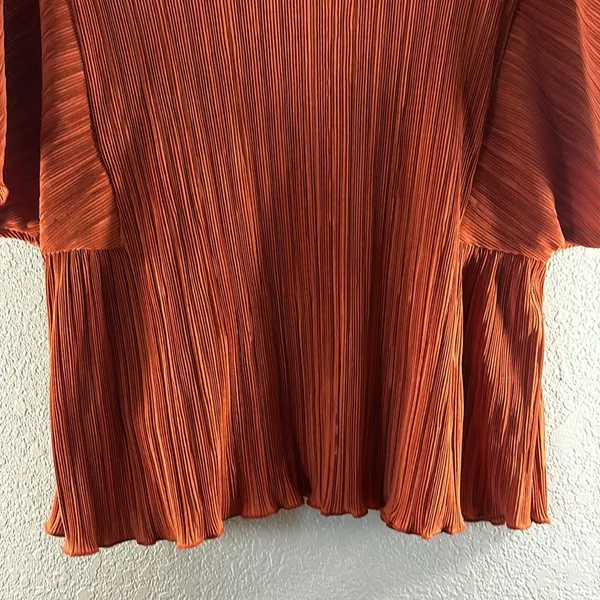Madewell Texture & Thread Micropleat Top in Burnt Orange - Image 9