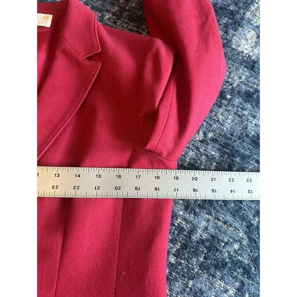 Pendleton Blazer Women Small? Red Virgin Wool Vintage Made In The USA~Defects - Image 9