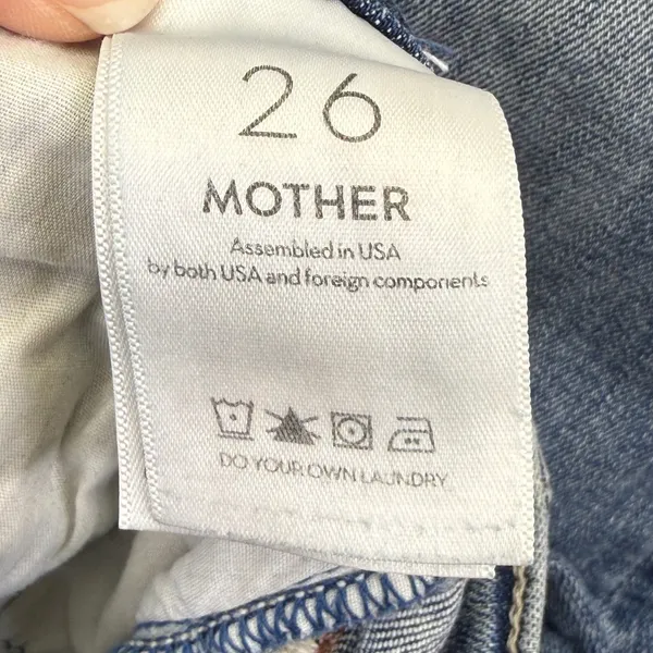 MOTHER The Insider Crop‎ Step Chew Jeans Dancing On Coals Blue Distressed 26 - Image 4