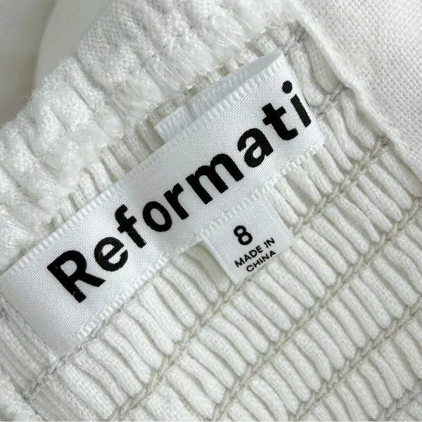Reformation Baela Linen Dress White Size 8 NWT - Image 10