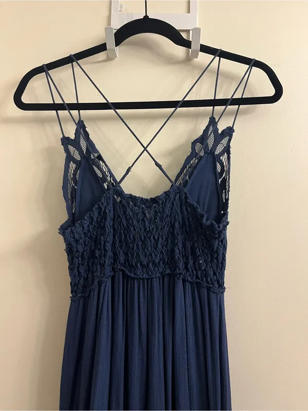 Free People Adella Navy Blue Maxi Dress XS - Image 9