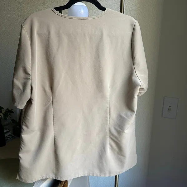 FIGS Beige Catarina Scrub Top - Image 4