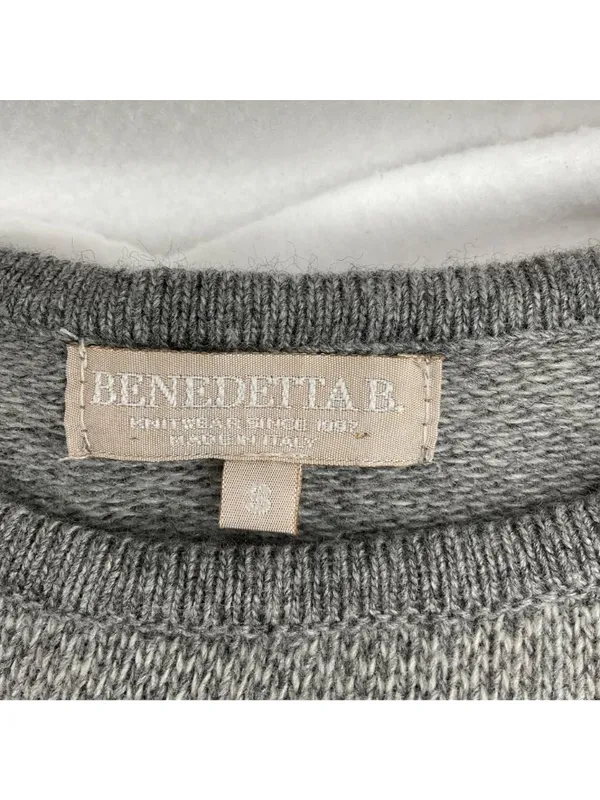 ITALY MADE BENEDETTAB. wool grey cashmere jumper sweater s bust from32 to 42in - Image 2