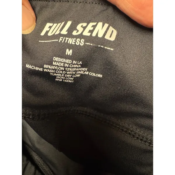 Full Send Womens Black Ruched Side Cinch High Waisted‎ Athletic Shorts Size Med - Image 10