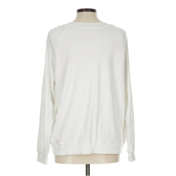 Wildfox Apres-Ski Kiss Me Graphic Sweatshirt White Cotton Pullover Large - Image 2