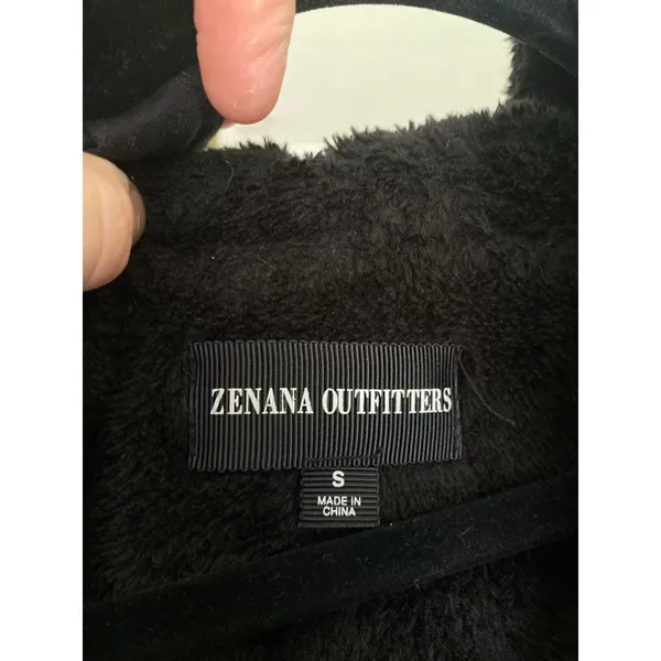 Zenana Outfitters Hooded Vest Black Utility Sherpa‎ Lined Streetwear Layers Boho - Image 5
