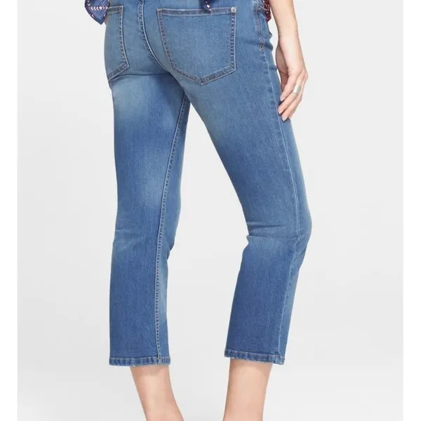 Free People ‘Slim Kick’ Crop Jeans Blue 26‎ - Image 2
