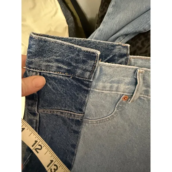 Mango MNG Denim 328 Two Tone High Waist Straight Jeans‎ NWT 18 Plus Y2K - Image 7