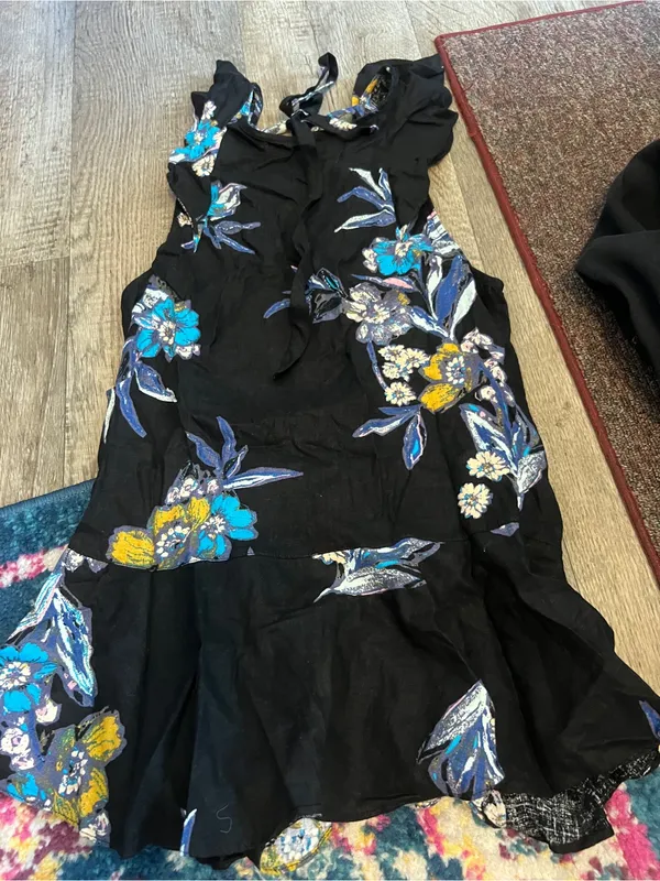 Free People Summer in Tulum linen floral Mini Dress small - Image 9
