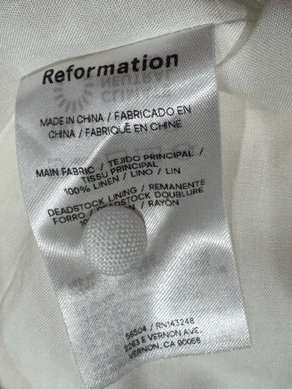 NEW Reformation Marleigh Linen White Top Women’s 4 - Image 4
