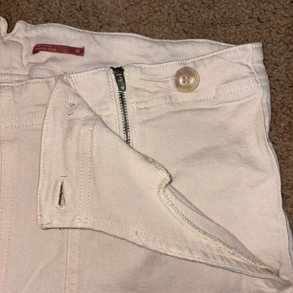 Anthropologie Pilcro Kit High Rise Wide Leg Buckle Trouser Pant Cream Pant 32 - Image 5