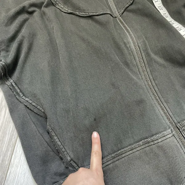 Urban Outfitters Jacket cotton oversized faye zip up womens Gray large boyfriend - Image 8
