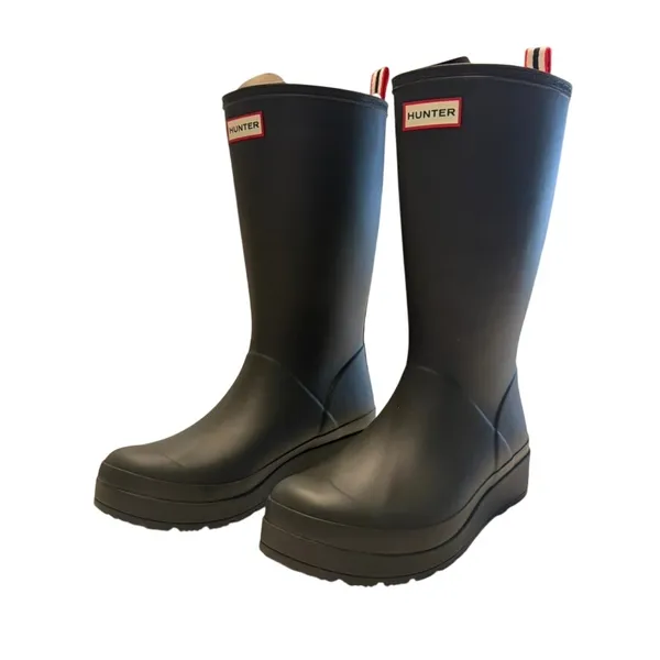Hunter Womens Play Tall Boots in Dark Green, Size 9 - Image 2