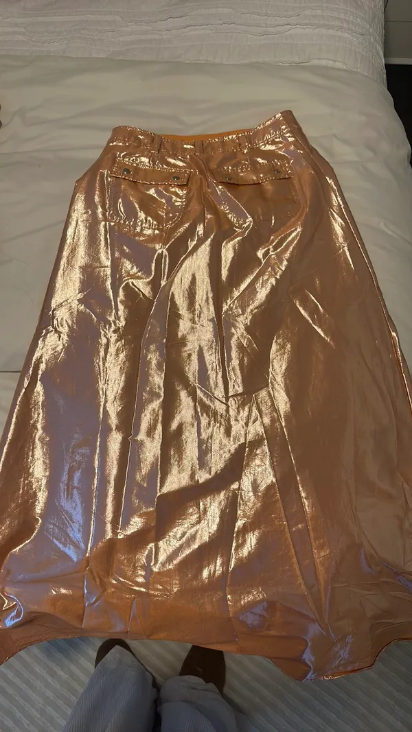 Anthropologie Metallic Orange Skirt - Image 8