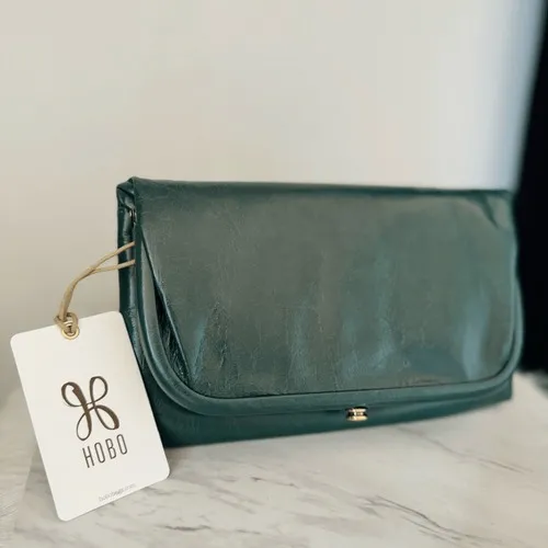 HOBO‎ LAUREN CLUTCH LEATHER WRISTLET WALLET Sage Henna Luxury Leather, NWT - Image 4