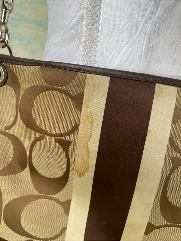 Coach Khaki and Brown Signature Canvas Crossbody Bag - Image 6