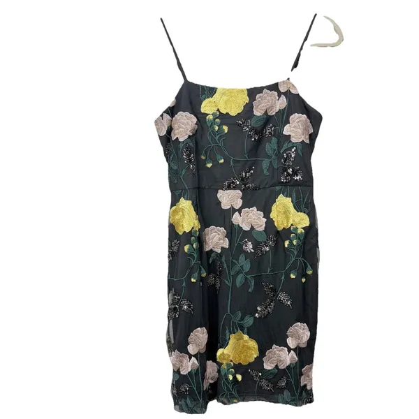 NWT Lulus Rue Colorful Floral Embroidered Sequin Bodycon Mini‎ Dress LARGE - Image 4