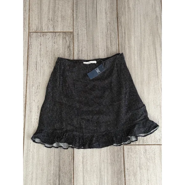 NEW NWT Abercrombie & Fitch Mini Skirt Black White Dots Ruffle Trim Womens Small - Image 2