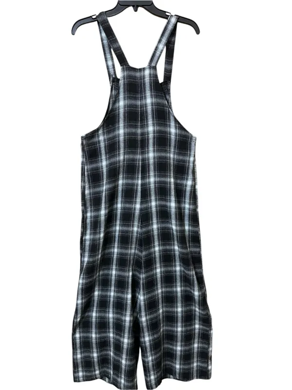 SHEIN Plaid Overall Jumpsuit M Black/White EUC - Image 8