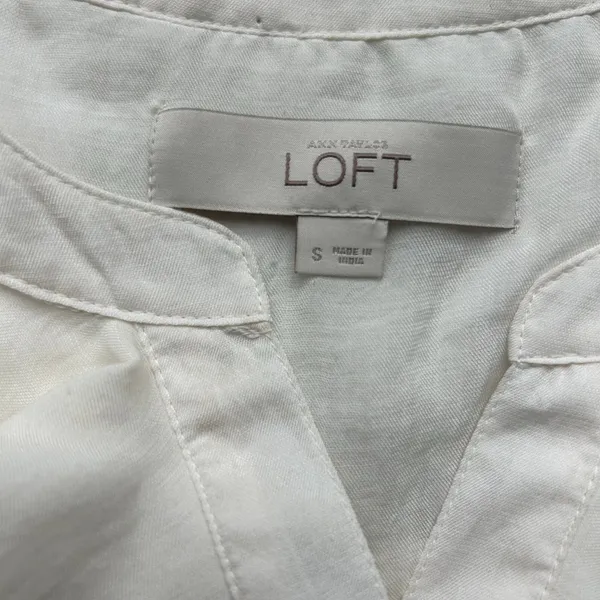 Ann Taylor Loft White Ruffle Button Down Tank Top Size Small - Image 12