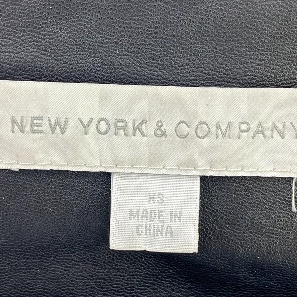 New York & Company Black Moto Jacket Vegan XSmall Fabric Stretch Sides - Image 4