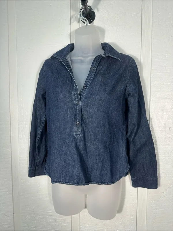 Talbots Denim 3/4 Sleeve Top Size Small Petite EUC - Image 2
