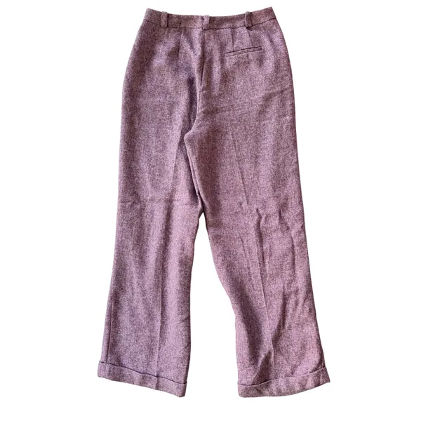 The Look Randolph Duke Trousers Womens 10 Purple Good Vintage Wide Leg Cuffed - Image 5
