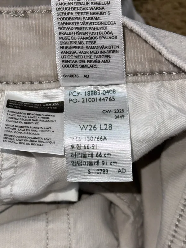 Levi’s 724 High Rise Straight Jeans NWOT Gray Corduroy Stretch Pants Sz 26x28 - Image 8