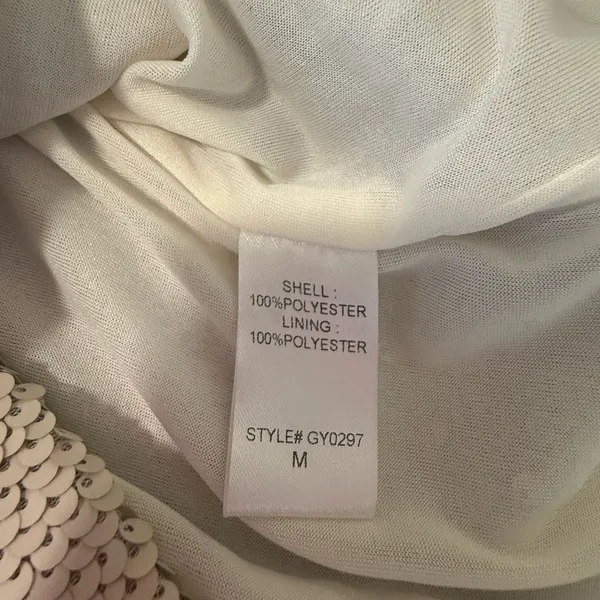 DO+BE Matte Tan Sequin Backless Dress Medium - Image 8