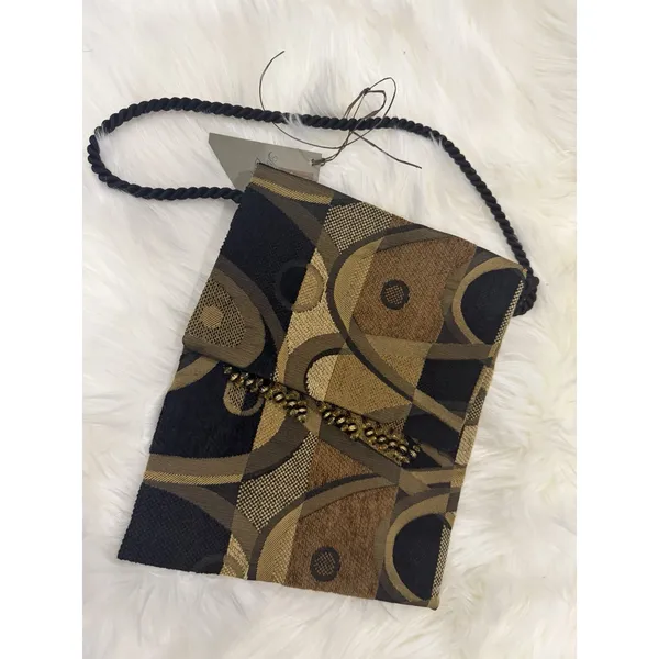 Geometric Tapestry Crossbody Purse Beaded Boho Artsy Y2K Eclectic Handbag - Image 13