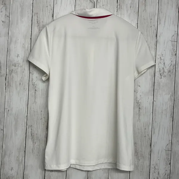 Tommy Bahama Active White Short Sleeve 1/4 Zip Golf Tennis Polo Shirt Large - Image 2