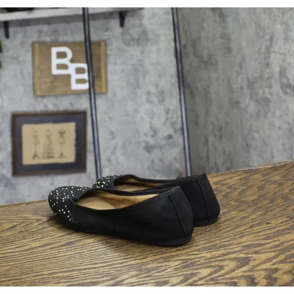 Style And Co. Womens Angelyn Rhinestone Flats 88527671 Black 5.5M - Image 2